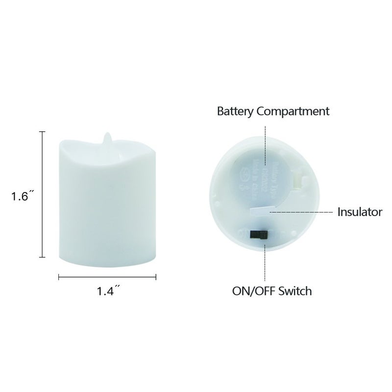 Novelty Place Flameless Flickering Votive Candles, 12 Pack Battery Operated LED Tea Lights, Fake Electric Candles for Wedding, Table, Halloween & Christmas Decorations - Image 3